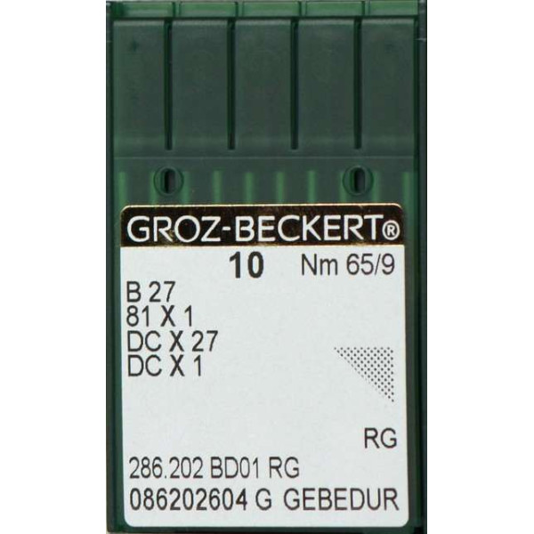 Игла Groz-Beckert B27, 81x1, DCx27 GEBEDUR оверлочная с позолотой 10 шт/уп