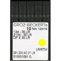 Игла Groz-Beckert 134-35LR, 2134-35LR, DPx35LR для кожи 10 шт/уп