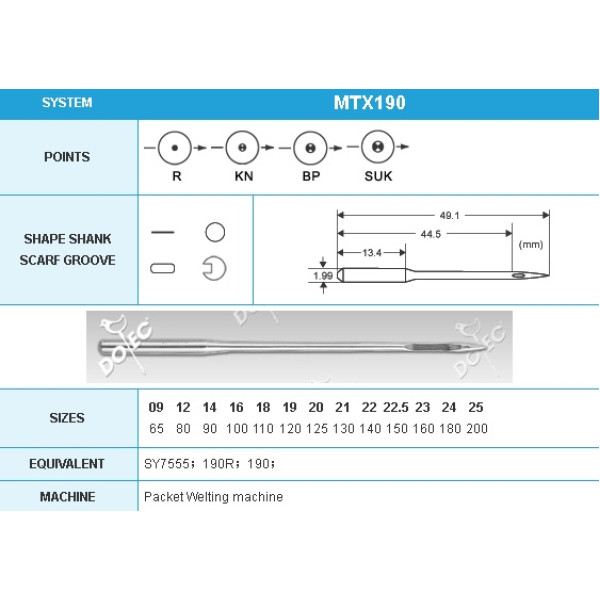 Голка Dotec MTx190 Упаковка 10 шт