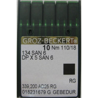 Игла Groz-Beckert 134 SAN 6 GEBEDUR улучшеная для джинса 10 шт/уп