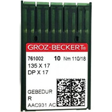 Игла Groz-Beckert 135x17, DPx17 GEBEDUR позолоченная для тяжелых машин 10 шт/уп