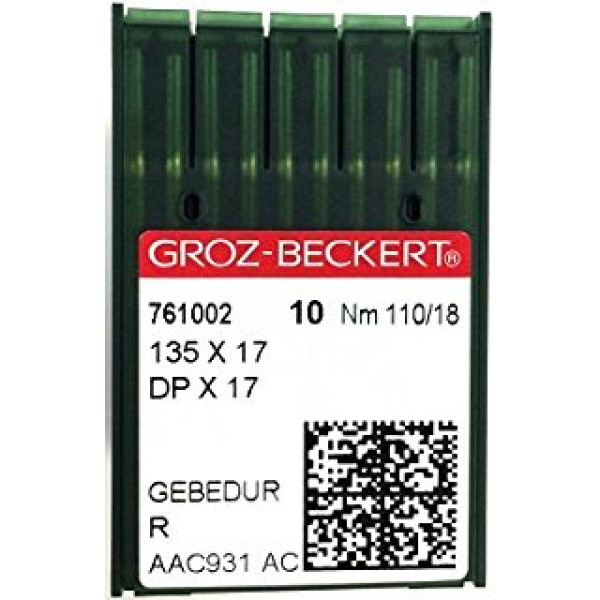 Голка Groz-Beckert 135x17, DPx17 GEBEDUR позолоченна для важких машин 10 шт/уп