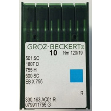 Игла Groz-Beckert 501SC, 1807D, 755H в упаковке 10 шт.