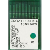 Голка Groz-Beckert 134, DPx5, 135x5, 135x7 SD з товстою колбою для мягкої шкіри 10 шт/уп