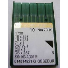 Игла Groz-Beckert DBx1,1738,16x257 GEBEDUR с тонкой колбой и позолотой 10 шт/уп