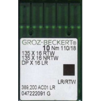 Голка Groz-Beckert 135x16RTW, 135x16NRTW, DPx16LR №125-130 права лопатка на важні машини 10 шт/уп