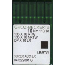 Игла Groz-Beckert 135x16RTW, 135x16NRTW, DPx16LR №125-130 правая лопатка на тяжелые машины 10 шт/уп