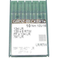 Игла Groz-Beckert 134LR, 135x8 RTW, PFx134 LR с толстой колбой правая лопатка для кожи 10 шт/уп