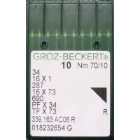 Игла Groz-Beckert 34, 16x1, 287, 16x73, 690 № 100 в упаковке 10 шт