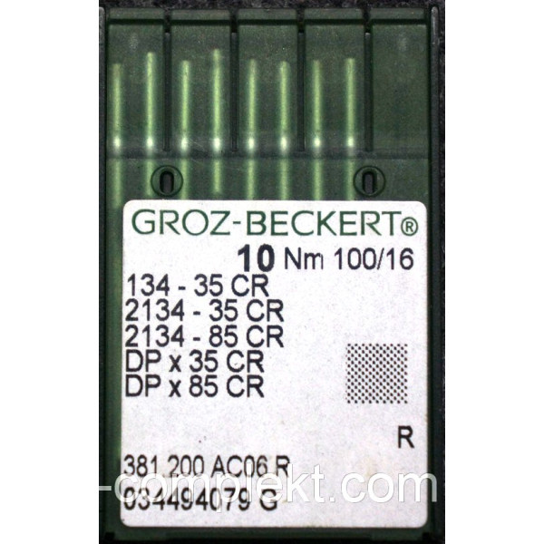 Игла Groz-Beckert 134-35CR, 2134-35CR №100 для колонковых машин 10 шт/уп