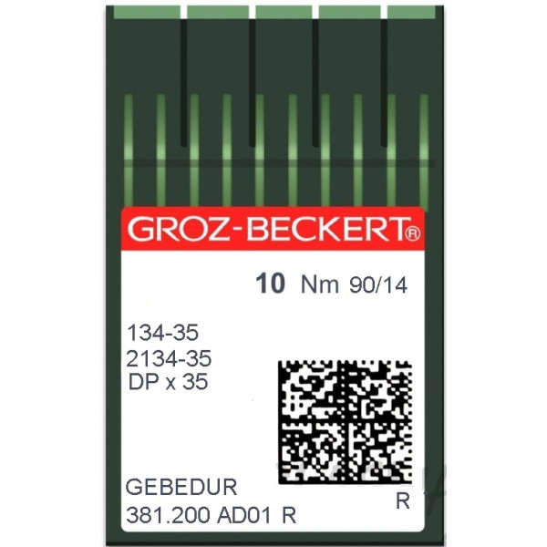 Голка Groz-Beckert 134-35, 2134-35 GEBEDUR позолоченя для колонкових машин 10 шт/уп