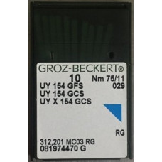 Игла Groz-Beckert UY154GFS, UY154GCS №70 оверлочная загнутая в упаковке 10 шт.