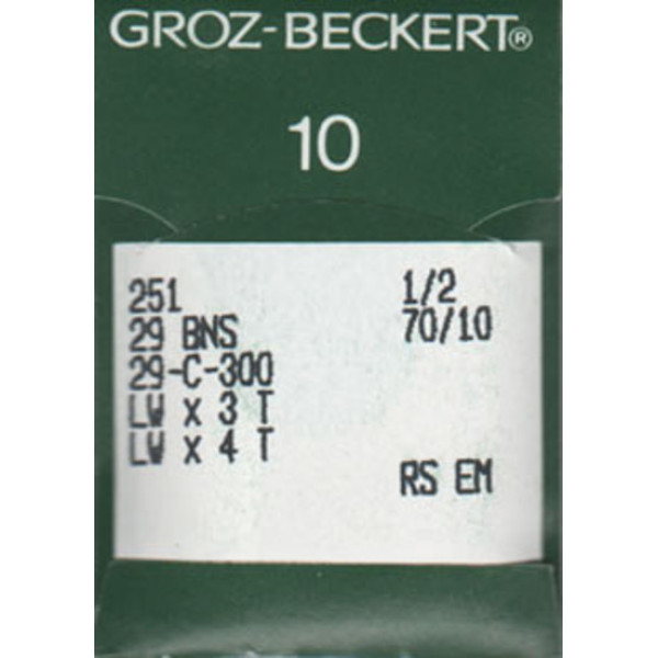 Игла Groz-Beckert 251, 29 BNS, 29-C-300 для подшивочной машины 10 шт/уп.