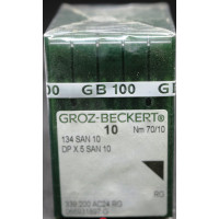 Игла Groz-Beckert 134 SAN 10 №75 с толстой колбой для деликатных тканей 10 шт/уп