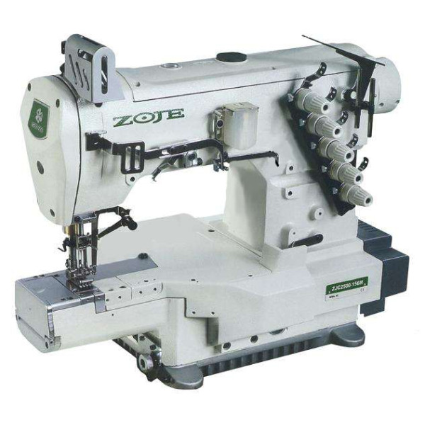Zoje ZJC2500-156M Триголкова  п'ятиниткова плоскошовна машина з циліндричною платформою