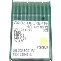Игла Groz-Beckert UY128GBS, 1280, 149x3 FG трикотажная для распошивалок 10 шт/уп