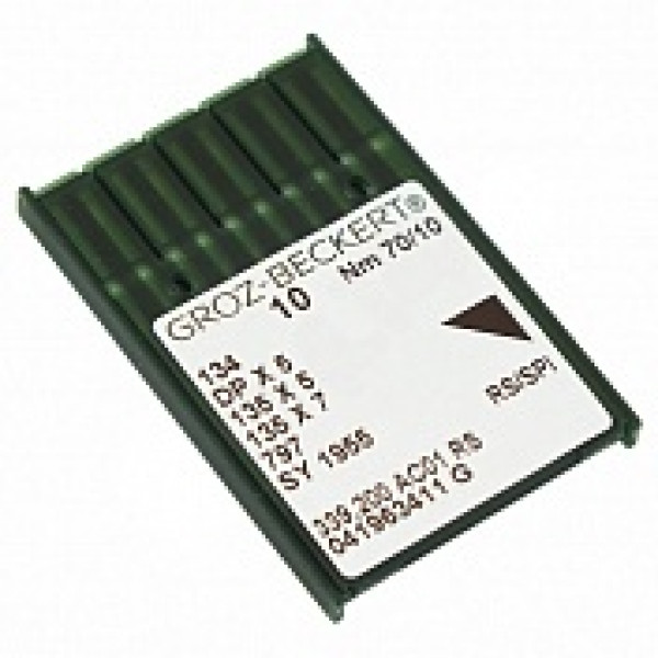 Игла Groz-Beckert 134, DPx5, 135x5 RS (SPI) с толстой колбой в упаковке 10 шт