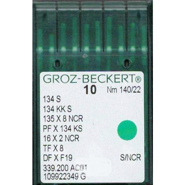 Игла Groz-Beckert 134S, 135x8NCR, PFx134KS с толстой колбой для мягкой кожи 10 шт/уп