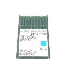 Игла Groz-Beckert 135x16 TW, 135x16 NTW, DPx16 N левая лопатка на тяжелые машины 10 шт/уп
