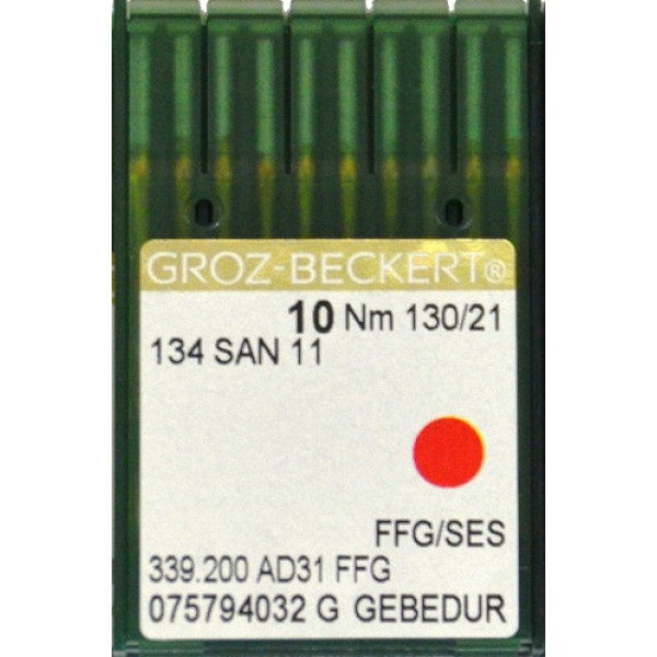 Голка Groz-Beckert 134 SAN 11 FFG GEBEDUR  з товстою колбою і позолотою для трикотажу 10 шт/уп