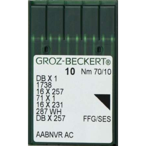 Игла Groz-Beckert DBx1,1738,16x257 FFG с тонкой колбой 10 шт/уп