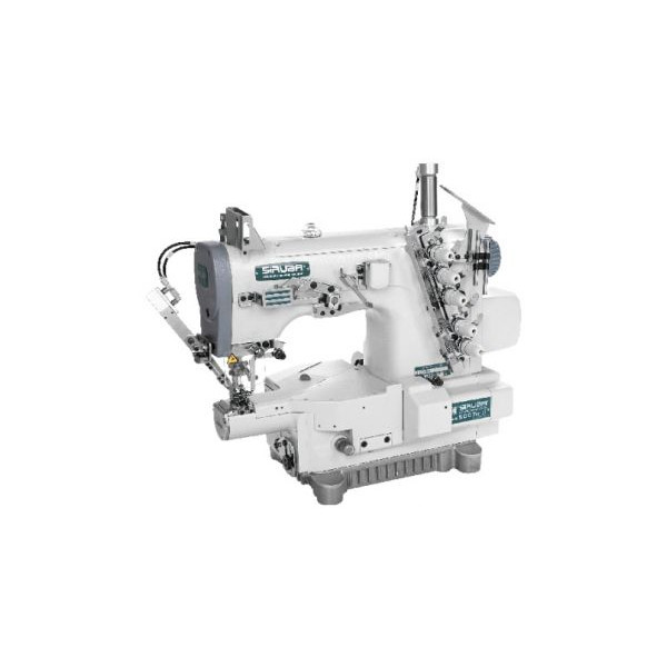 Siruba C007K-W812-356/CRL/RL Плоскошовная швейная машина (распошивалка) с левосторонней подрезкой края материала, пулером для продвижения и пневмообрезкой нитей