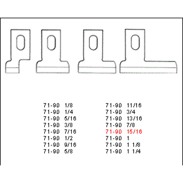 Ніж прямий 71-90 1, 1/2, 3/4, 3/8, 5/8, 7/16, 7/8, 9/16 на Juki