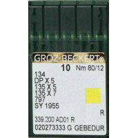 Игла Groz-Beckert 134, DPx5, 135x5, 135x7 GEBEDUR с толстой колбой и позолотой 10 шт/уп
