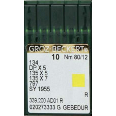 Игла Groz-Beckert 134, DPx5, 135x5, 135x7 GEBEDUR с толстой колбой и позолотой 10 шт/уп