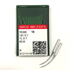 Голка Groz-Beckert 151x7,151x5, 60M, 60MSD оверлочна зігнута 10 шт/уп