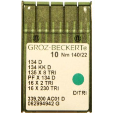 Голка Groz-Beckert 134 D, 134 KKD, 135x8 TRI з товстою колбою для товстої шкіри 10 шт/уп